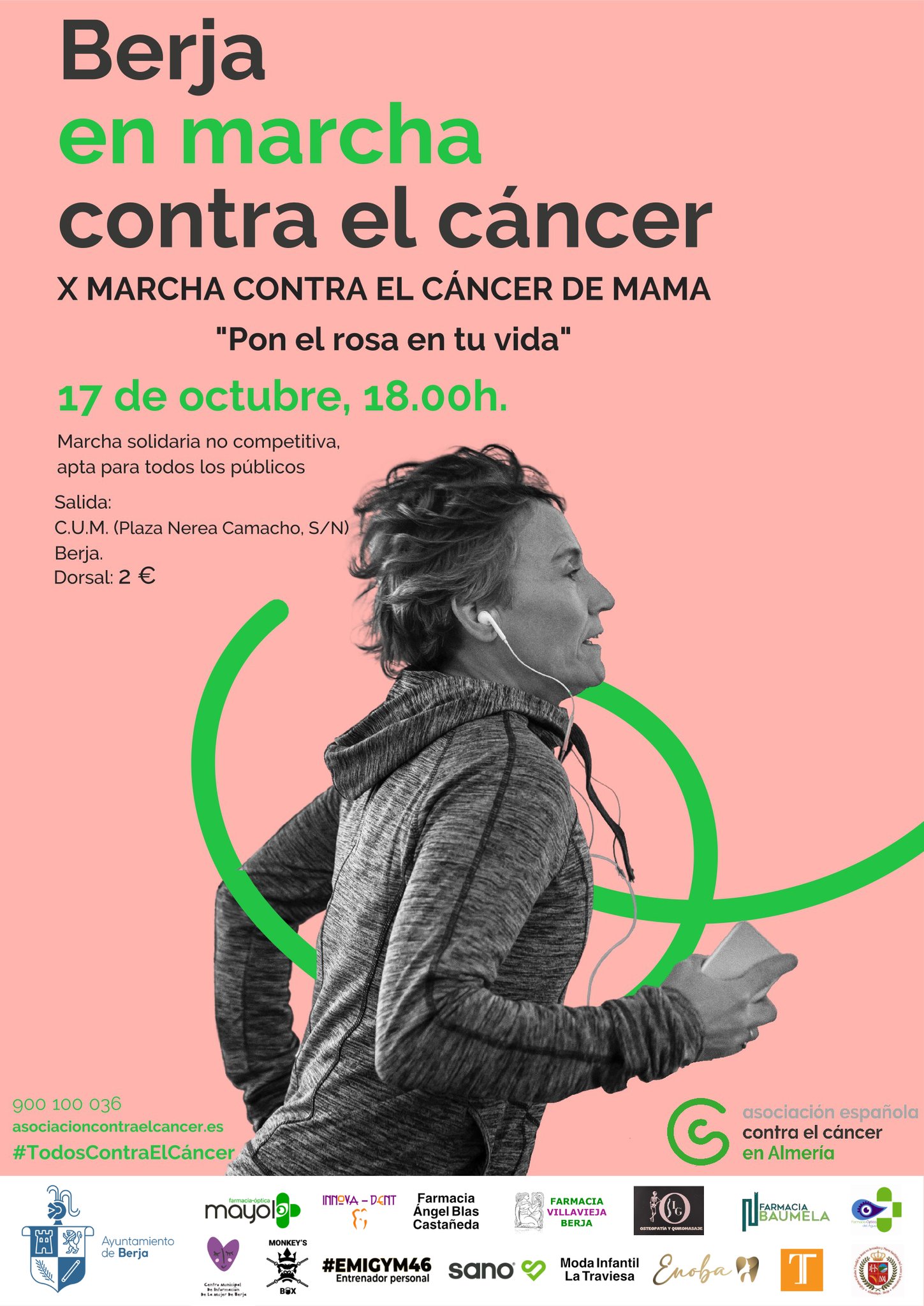 La marcha ‘Pon el rosa en tu vida’ regresa a las calles de Berja el jueves 17 de octubre 